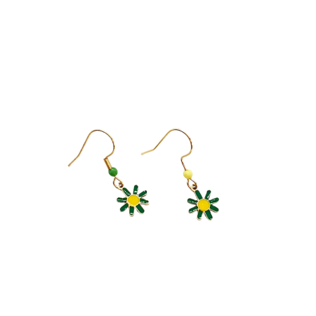 earrings steel gold daisy1